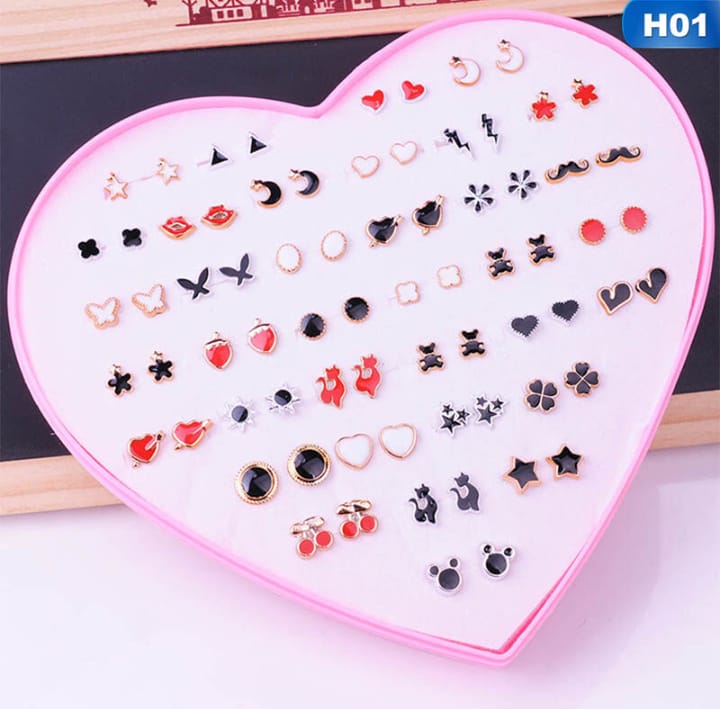 Random Beautiful Ear studs Silicon Back With Back Stoppe