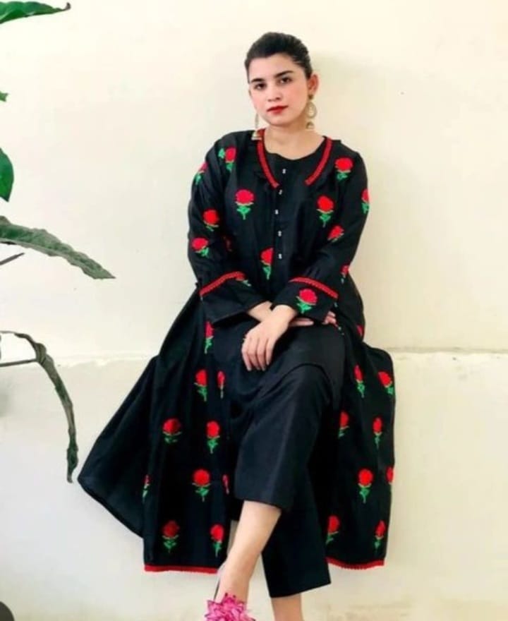 Silk Fancy Gown 3pc black