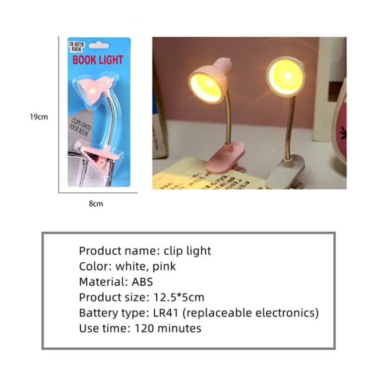 1Pc Mini Led Clamp Reading Lamp Night Lights