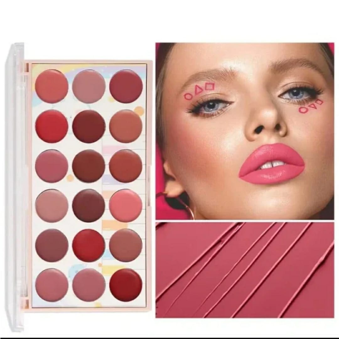 Moccallure Professional 18-Colors Lipstick Kit – Long-Lasting, Hydrating