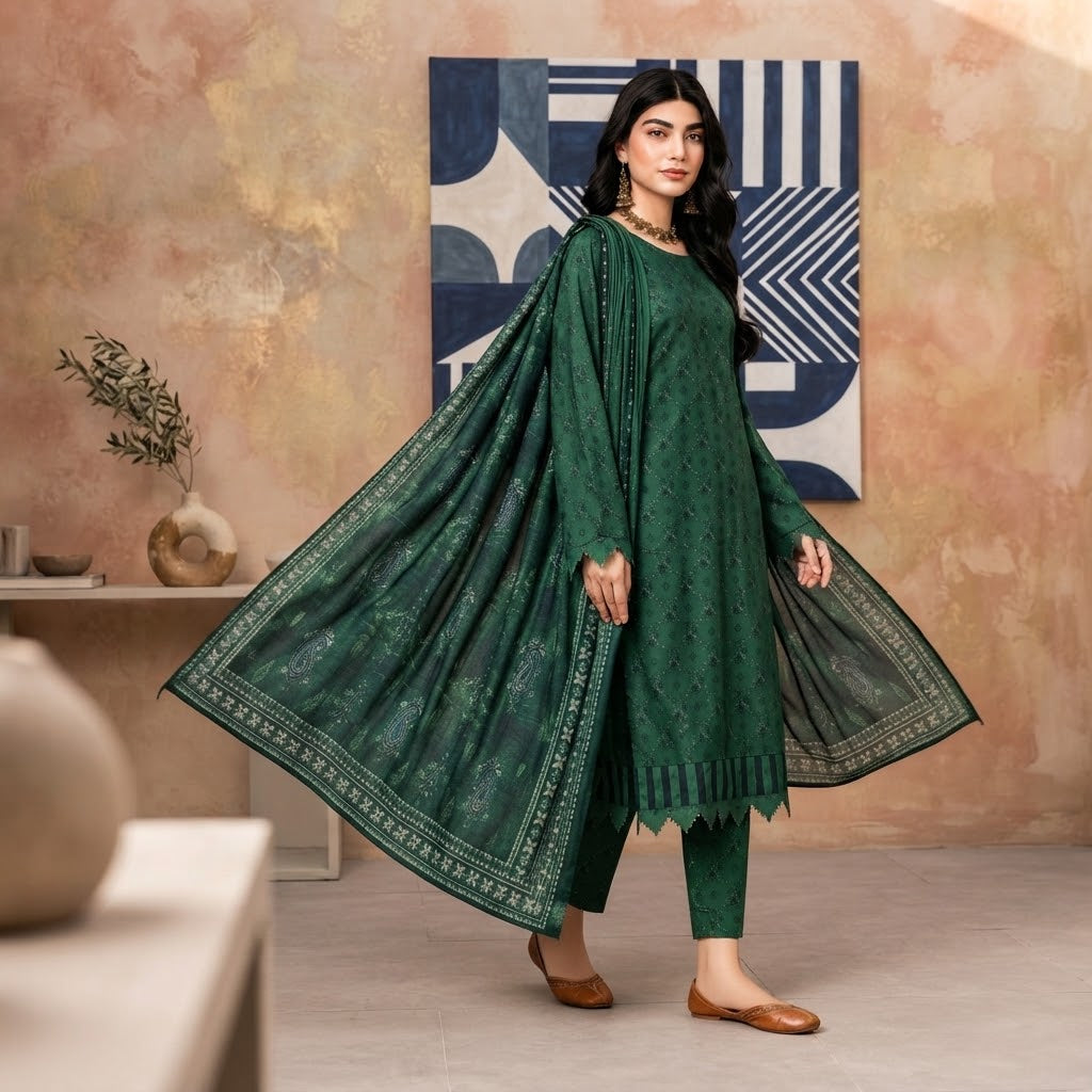 Salim Design 04 – 3 Piece Printed Lawn Suit