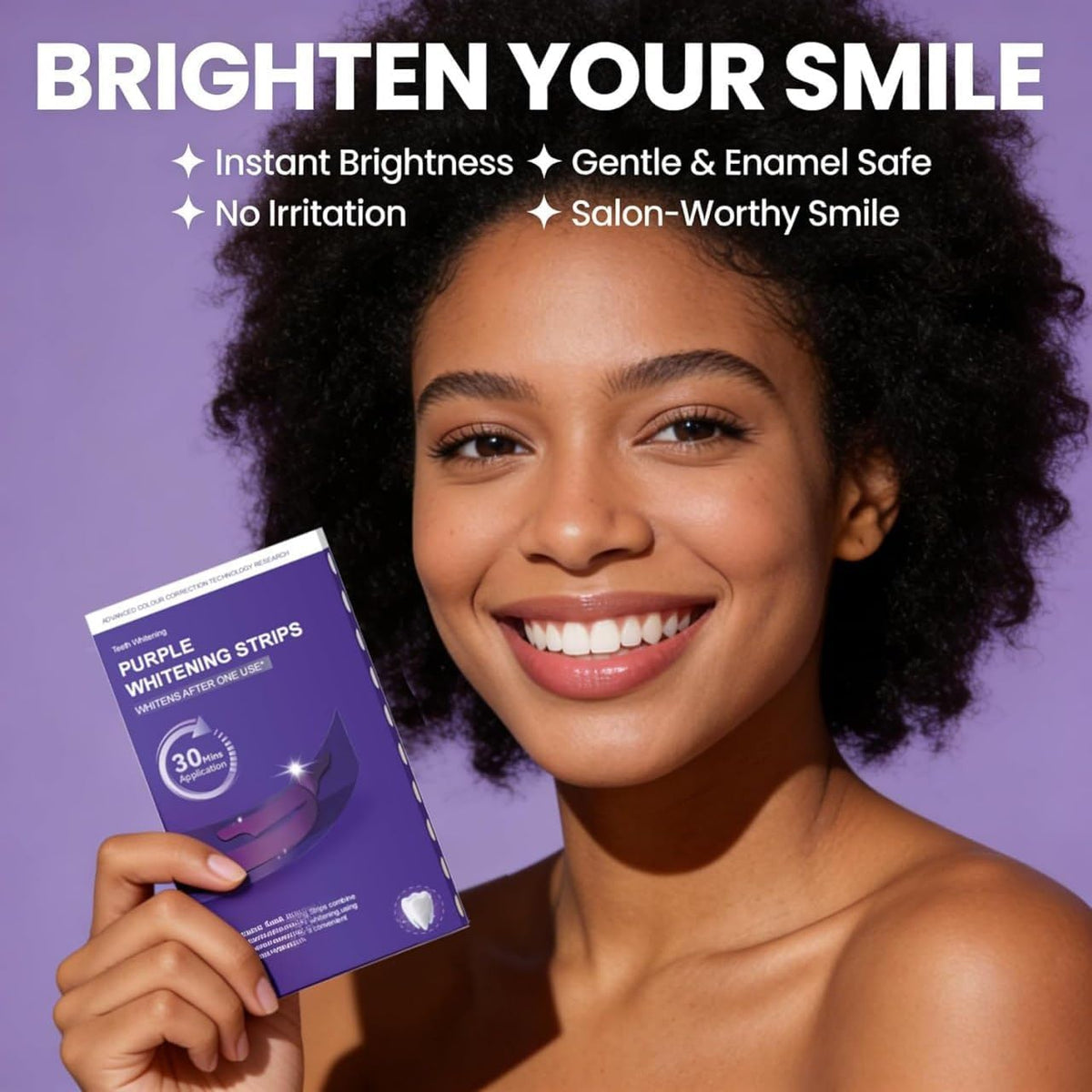 Purple Teeth Whitening Strips for Sensitive Colour Corrector for White Teeth