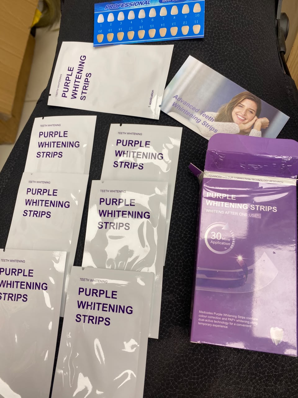 Purple Teeth Whitening Strips for Sensitive Colour Corrector for White Teeth