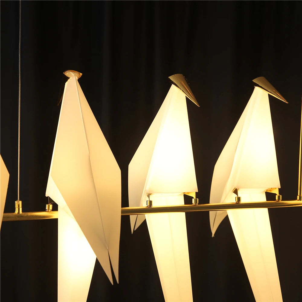 Modern Paper Crane birds Hanging lamps