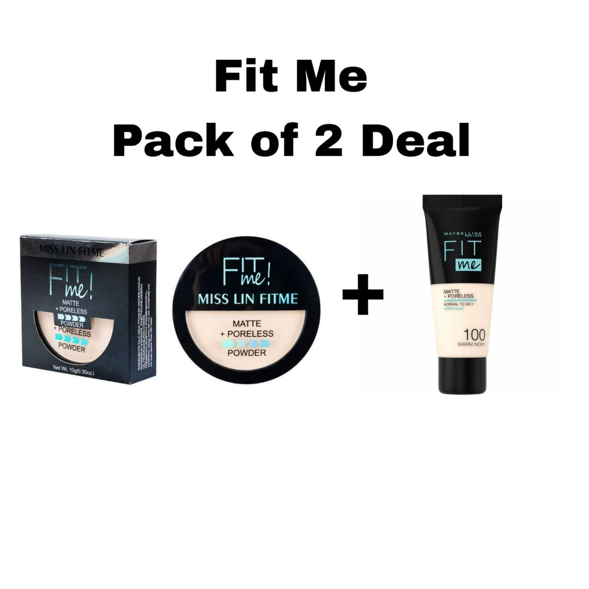 Fit me 2-in-1 Face Powder & BB Tube Makeup Deal for girls & womens